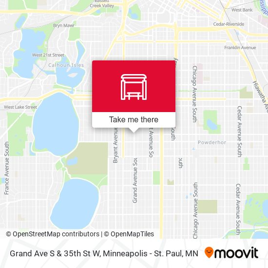 Grand Ave S & 35th St W map