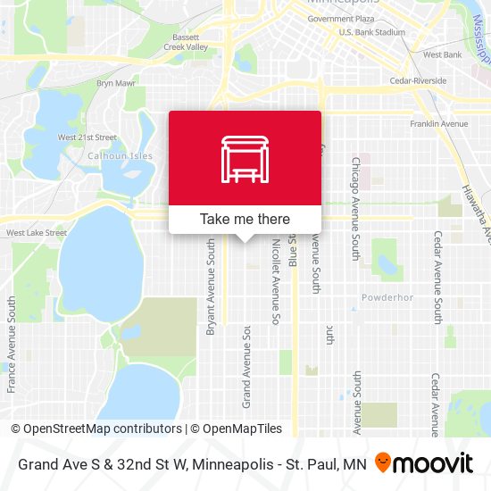 Grand Ave S & 32nd St W map