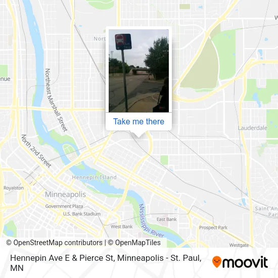 Hennepin Ave E & Pierce St map