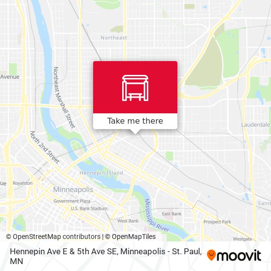 Mapa de Hennepin Ave E & 5th Ave SE