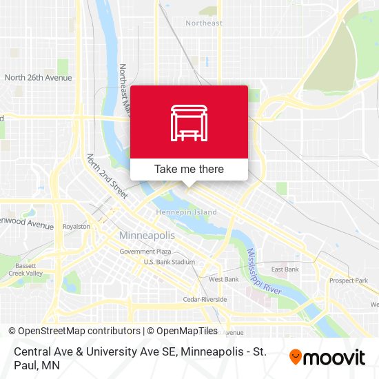 Central Ave & University Ave SE map