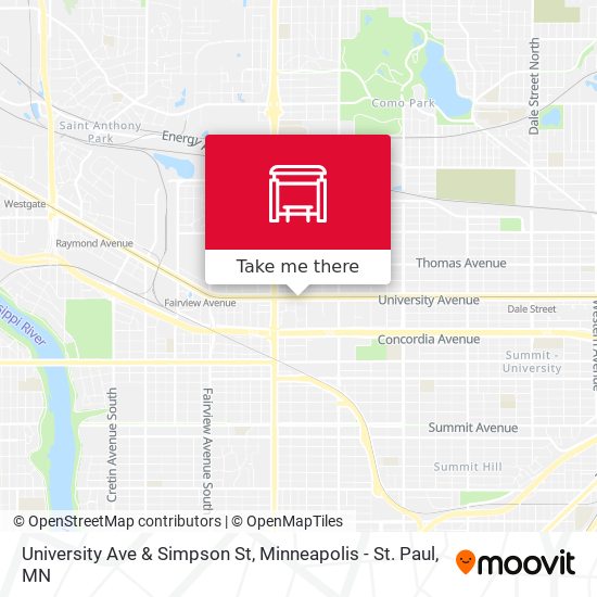 University Ave & Simpson St map