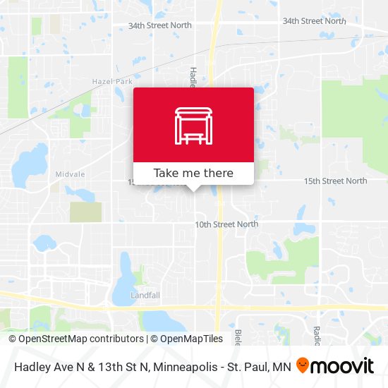 Hadley Ave N & 13th St N map