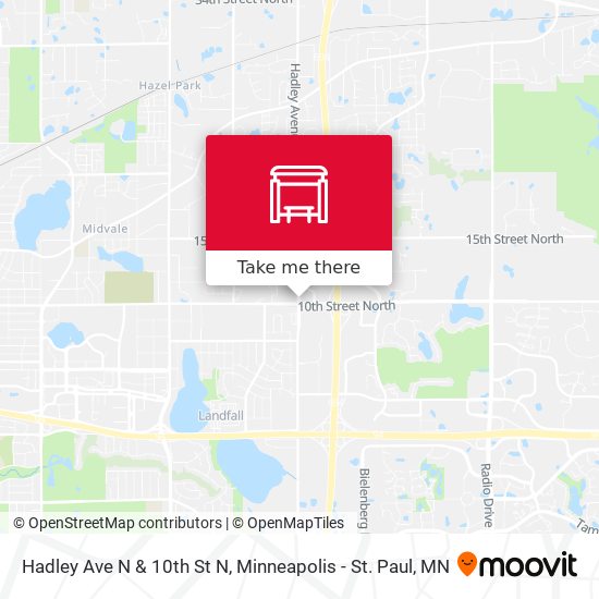Hadley Ave N & 10th St N map