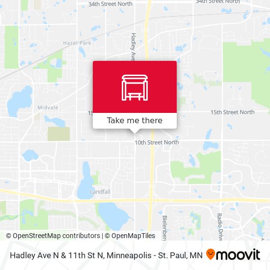 Hadley Ave N & 11th St N map