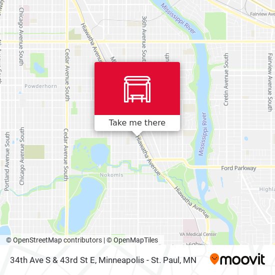 34th Ave S & 43rd St E map