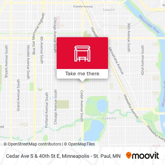 Cedar Ave S & 40th St E map