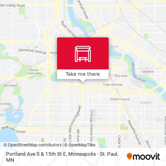 Portland Ave S & 15th St E map