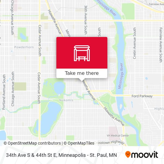 34th Ave S & 44th St E map