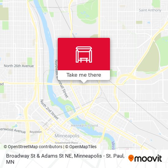 Broadway St & Adams St NE map