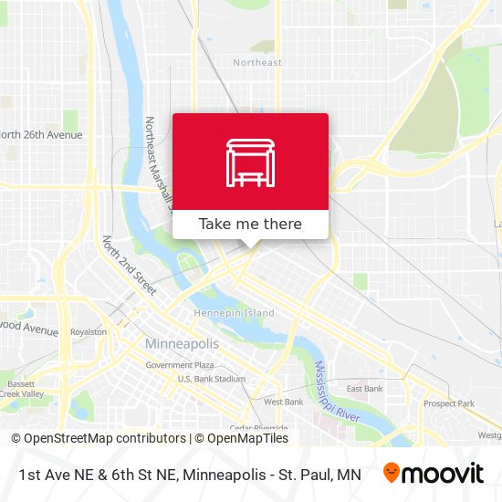 1st Ave NE & 6th St NE map