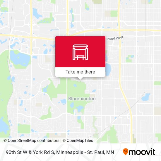 90th St W & York Rd S map