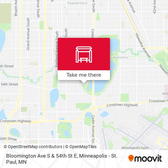 Mapa de Bloomington Ave S & 54th St E