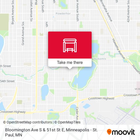 Bloomington Ave S & 51st St E map
