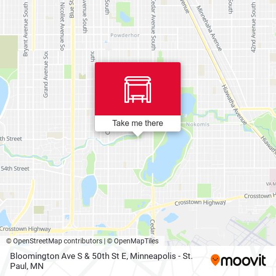 Mapa de Bloomington Ave S & 50th St E