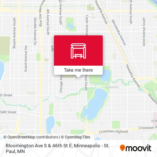 Mapa de Bloomington Ave S & 46th St E