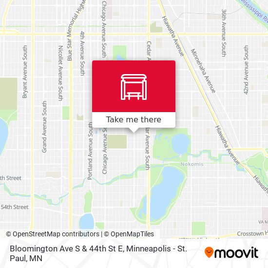 Bloomington Ave S & 44th St E map