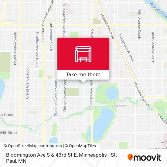 Mapa de Bloomington Ave S & 43rd St E