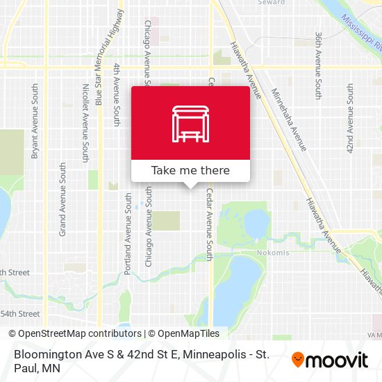 Bloomington Ave S & 42nd St E map