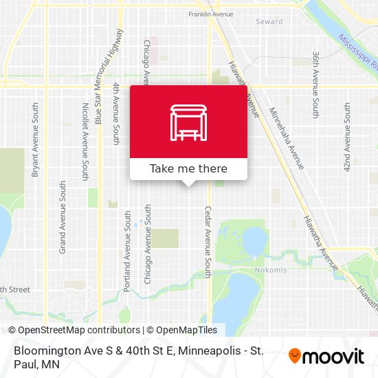 Mapa de Bloomington Ave S & 40th St E