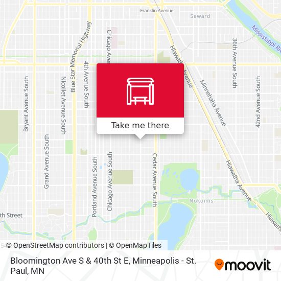 Bloomington Ave S & 40th St E map