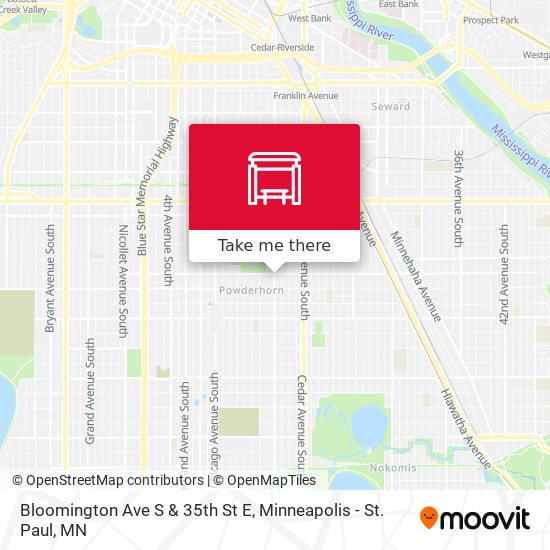 Mapa de Bloomington Ave S & 35th St E