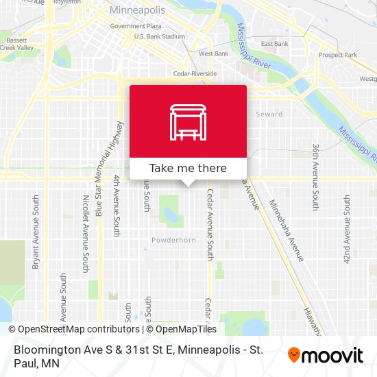 Bloomington Ave S & 31st St E map