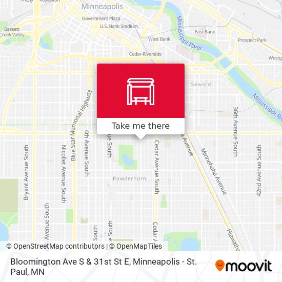 Mapa de Bloomington Ave S & 31st St E