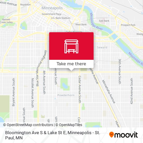 Mapa de Bloomington Ave S & Lake St E