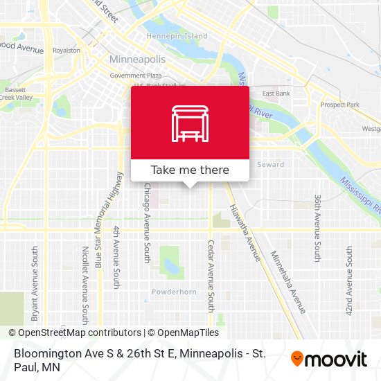 Mapa de Bloomington Ave S & 26th St E