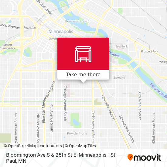 Mapa de Bloomington Ave S & 25th St E
