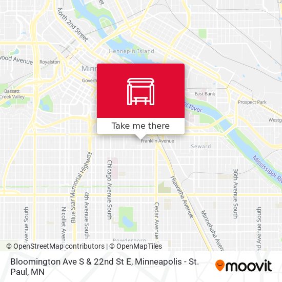 Bloomington Ave S & 22nd St E map