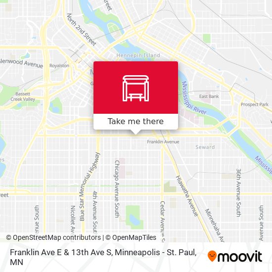 Franklin Ave E & 13th Ave S map