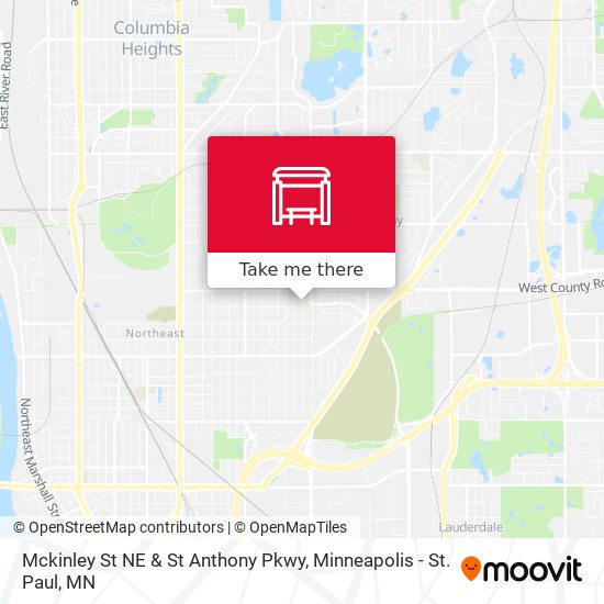 Mckinley St NE & St Anthony Pkwy map