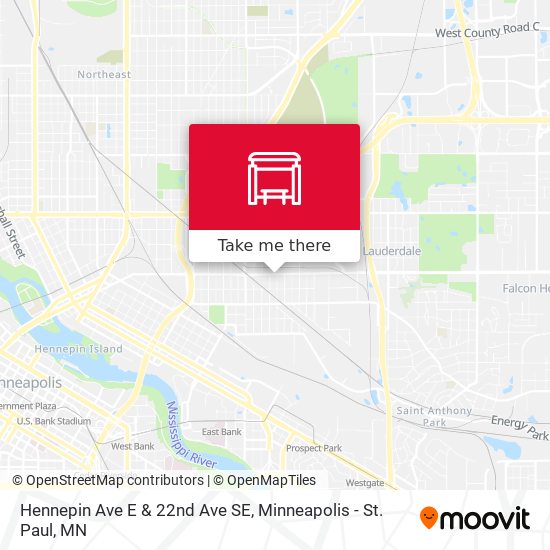 Hennepin Ave E & 22nd Ave SE map