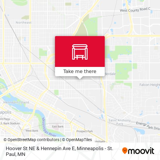 Mapa de Hoover St NE & Hennepin Ave E