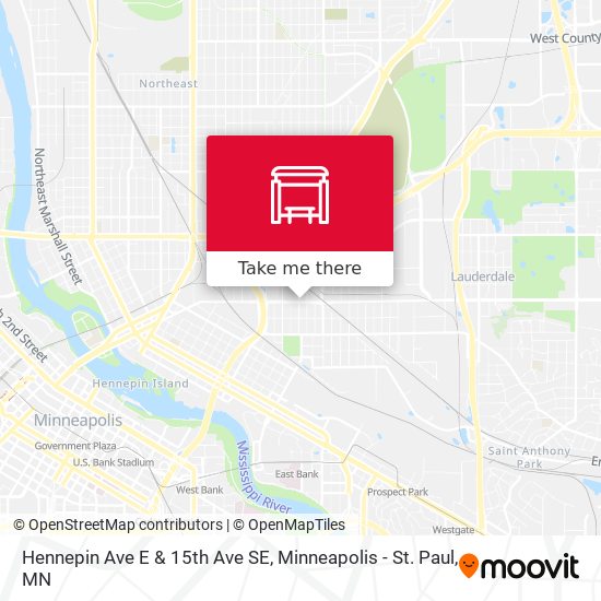 Mapa de Hennepin Ave E & 15th Ave SE