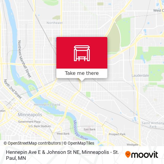 Hennepin Ave E & Johnson St NE map