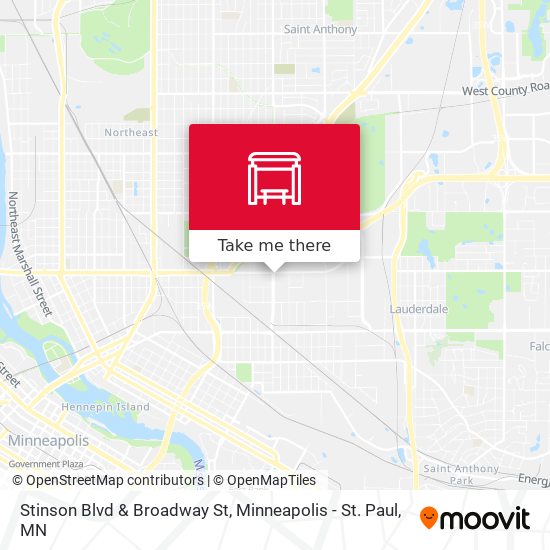 Stinson Blvd & Broadway St map
