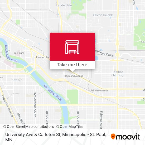 Mapa de University Ave & Carleton St