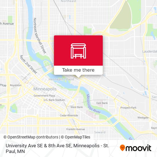 University Ave SE & 8th Ave SE map