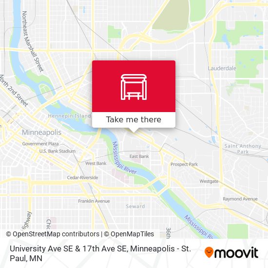 Mapa de University Ave SE & 17th Ave SE