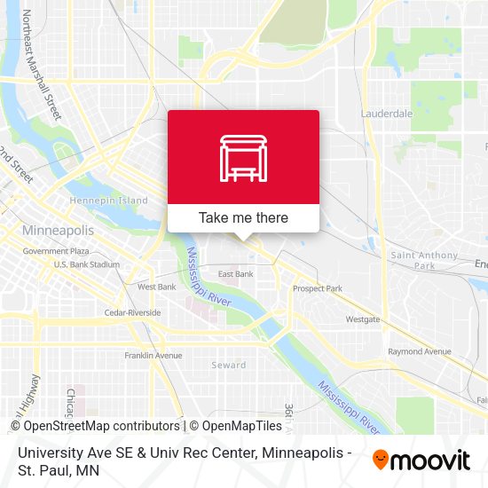 University Ave SE & Univ Rec Center map