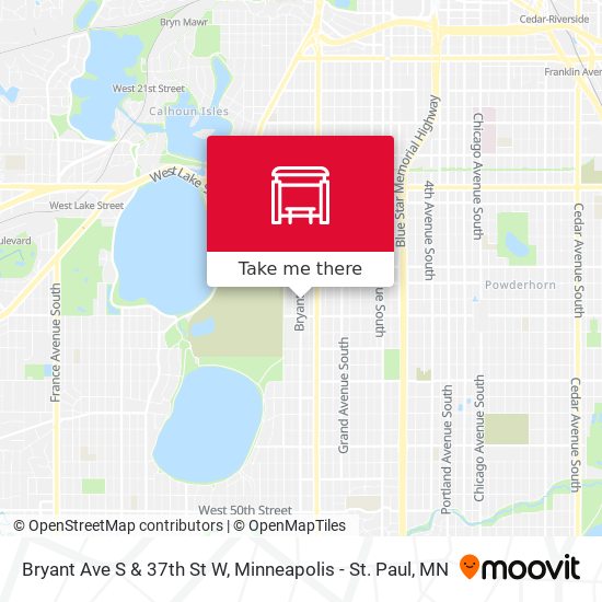 Bryant Ave S & 37th St W map