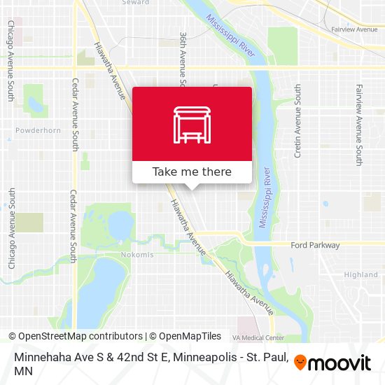 Minnehaha Ave S & 42nd St E map