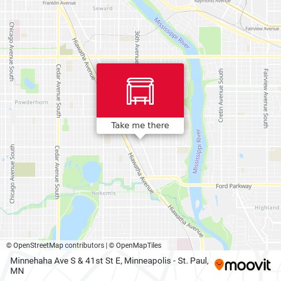 Minnehaha Ave S & 41st St E map