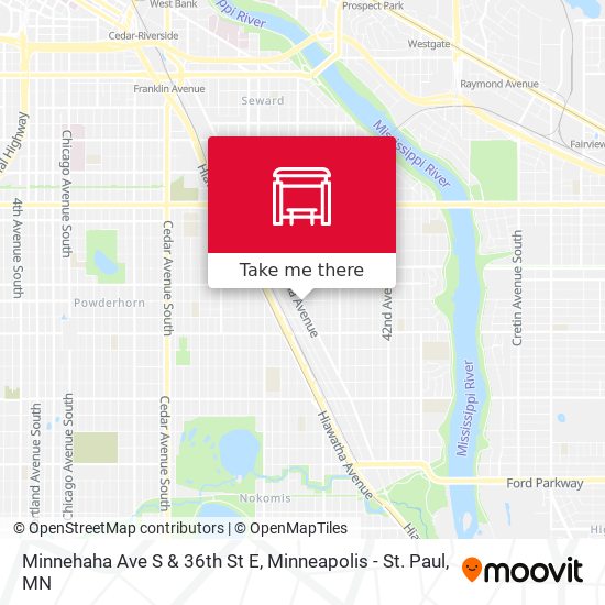 Minnehaha Ave S & 36th St E map