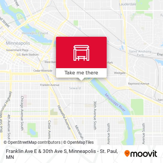 Franklin Ave E & 30th Ave S map
