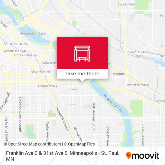 Franklin Ave E & 31st Ave S map