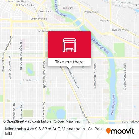 Minnehaha Ave S & 33rd St E map